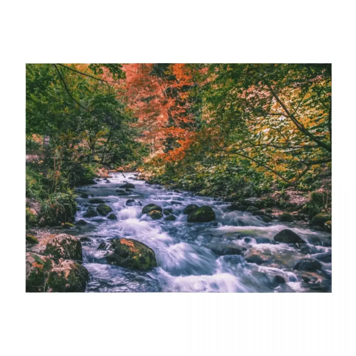 

Mountain river Throw Blanket for sofa funny gift heavy to sleep Camping Blankets