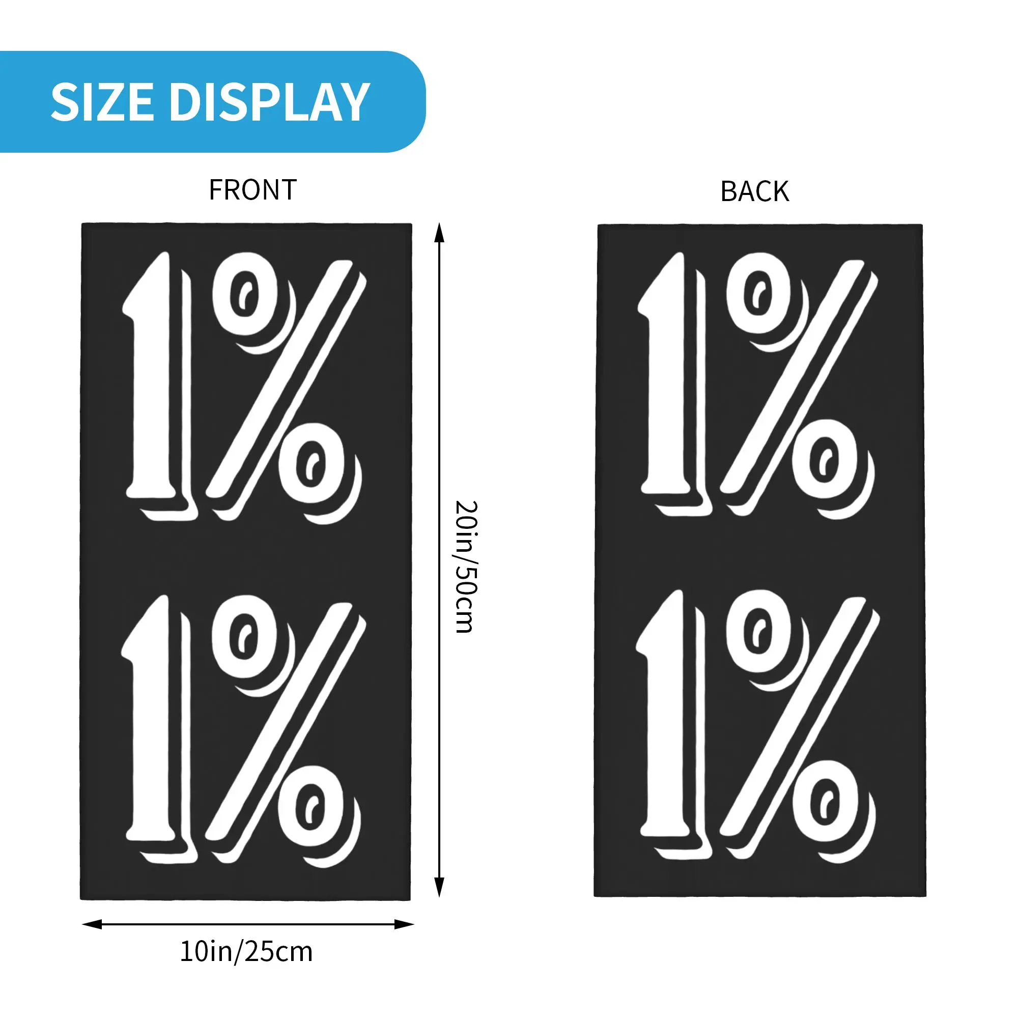 Custom One Percenter 1% Bandana Neck Gaiter UV Protection Face Scarf Cover Men Women  Headwear Tube Balaclava