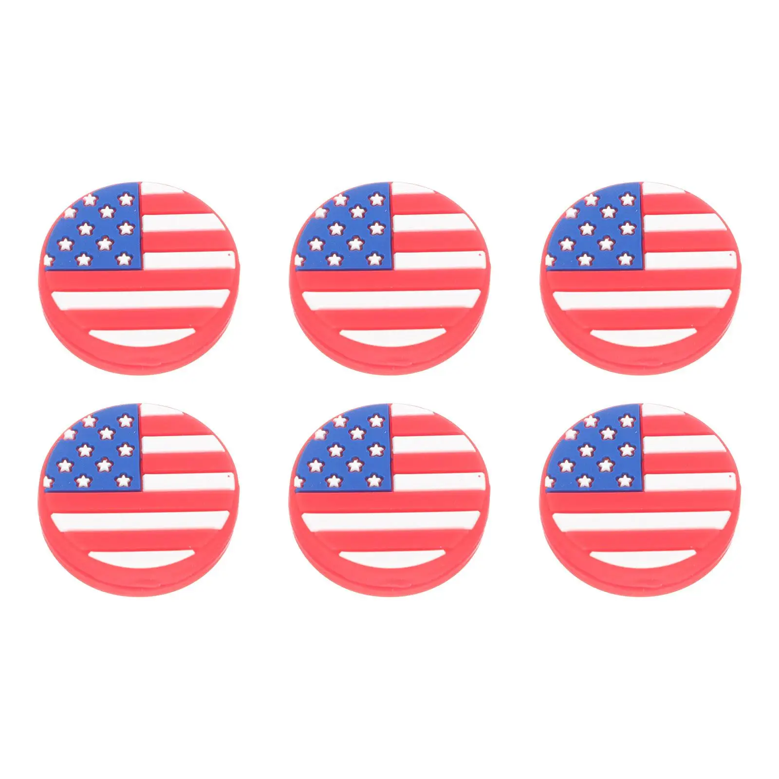 

6 Pcs Tennis Racket Dampener Vibration Stopper Silicone National Flag Designed Racquet Accessories