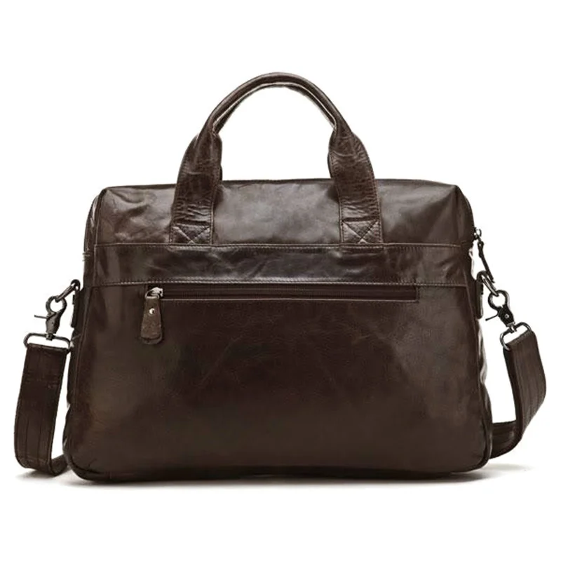 Leather Luxury Genuine Briefcase Men Business Bag Office Laptop Male Messenger Tote Free Shipp