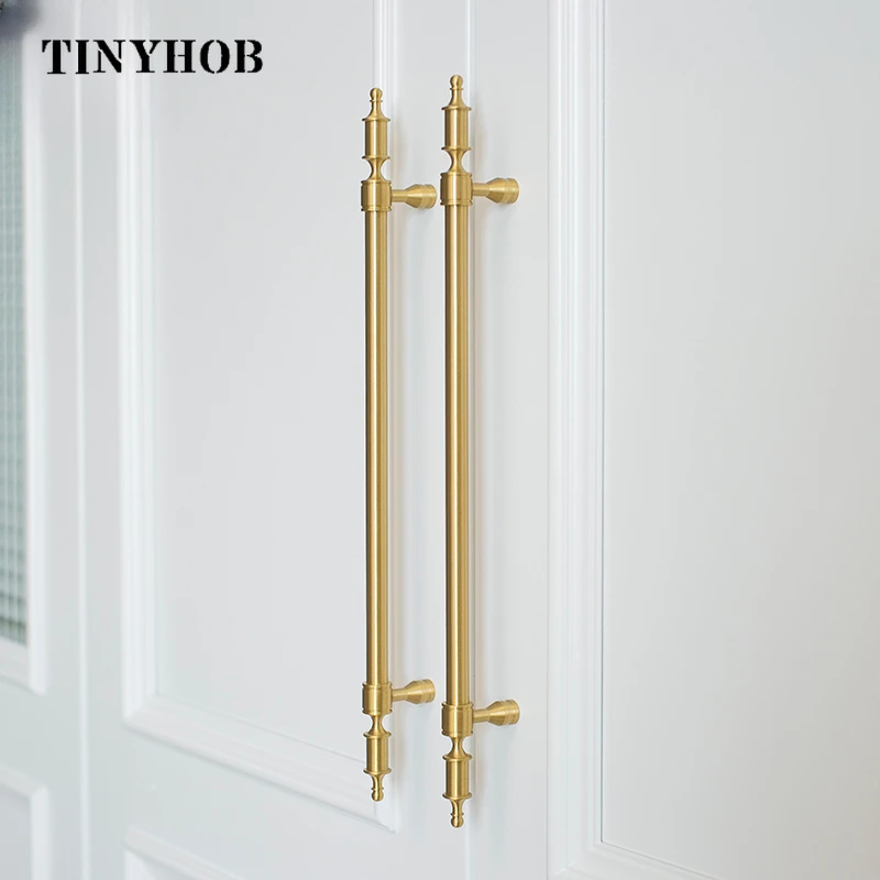 European Style/ Solid Brass Handles For Cabinets and Drawers Kitchen Cabinet Door Knob Furniture Gold Drawer Pull Hardware