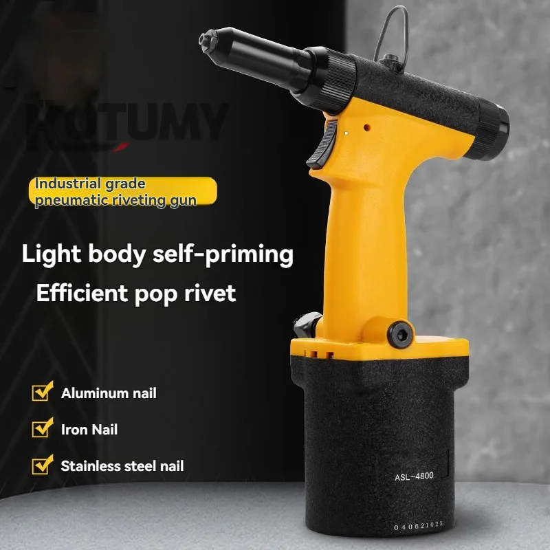 Pneumatic Riveting Gun Stainless Steel Self-Primming Hand Operated for Automotive Body Work Fast Core Pulling Rivet Gun