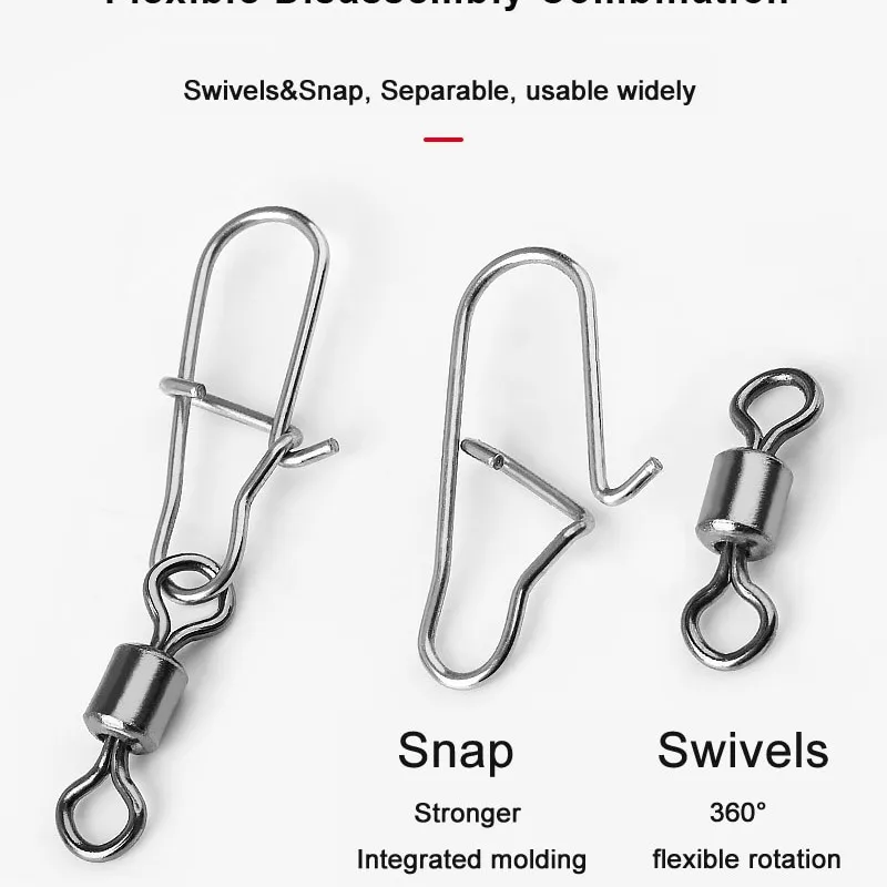 الكرة تحمل موصل قطب ، الفولاذ المقاوم للصدأ معدات الصيد ، أدوات إغراء ، 100 قطعة/الحزمة