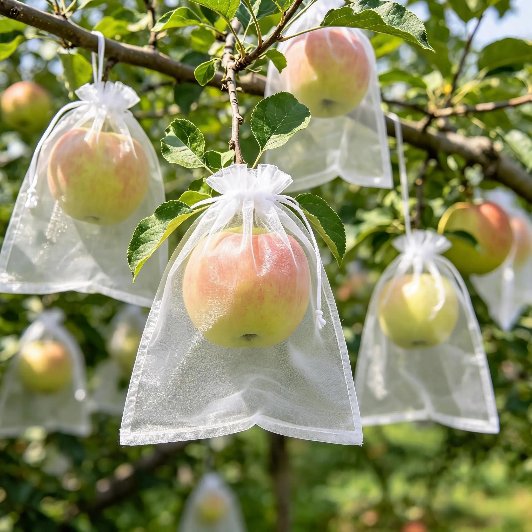 100Pcs Fruit Protection Mesh Grow Bags Strawberry Grape Vegetable Net Bags Anti-Bird Pest Control Plant Cover Garden Tools