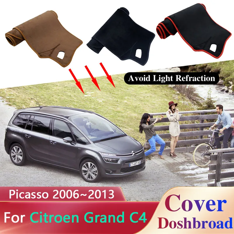 Car Dashboard Cover Mat Carpet Dashmat for Citroen Grand C4 Picasso SpaceTourer 2006~2013 Liner Sunshade Pad Custom Accessories