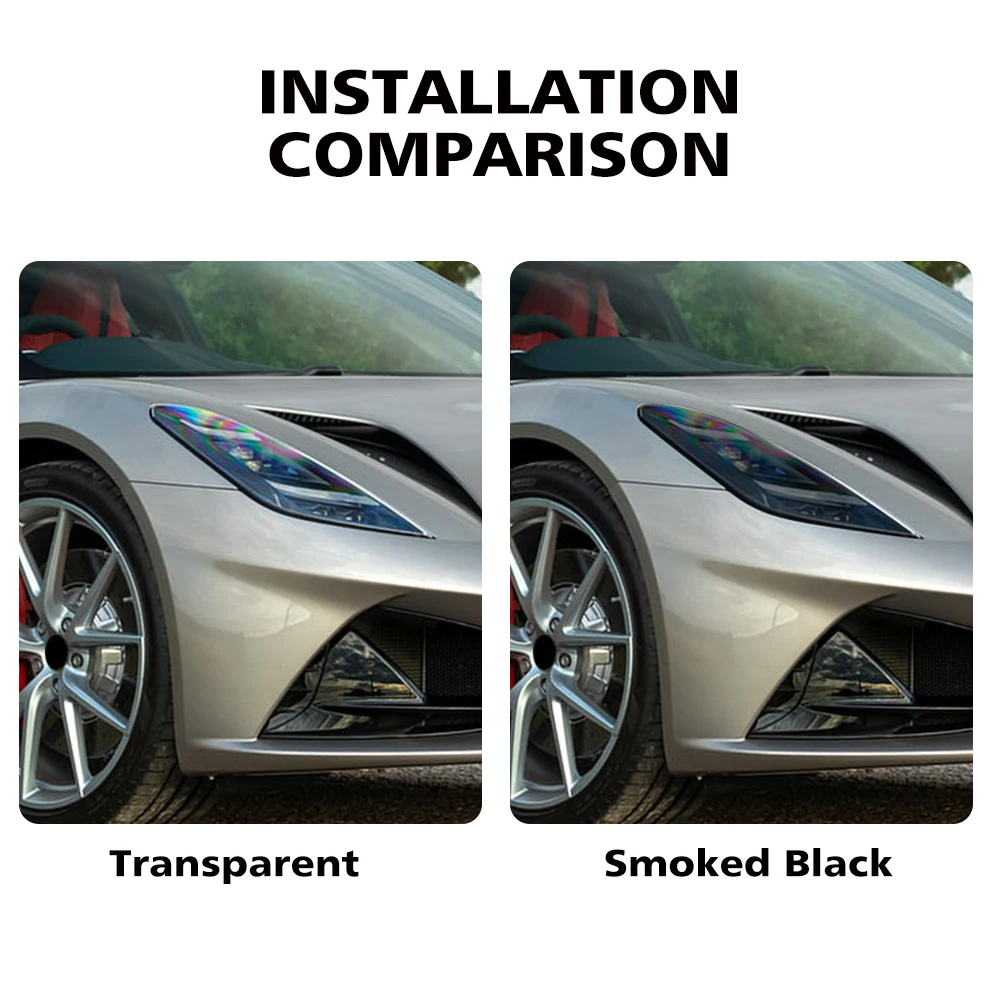 

High-Gloss Smoke Black TPU Headlight Protective Film for Lotus Emira 2022-2026 Pre-Cut PPF Anti-Scratch Vinyl Wrapping Kit