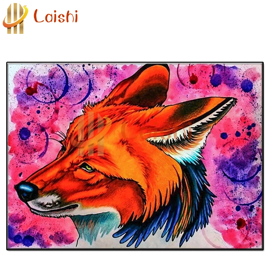 

full drill Diy Abstract doodle fox diamond painting picture rhinestones embroidery diamond mosaic animal 5d cross stitch decor