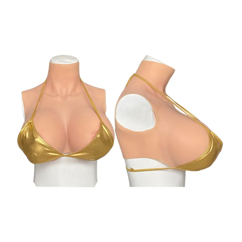 

Silicone Breast Forms for Dragqueen Crossdress Transgender Cosplay BCDEG Sizes Huge Fake Boobs Plate Bodysuit with Nipple Shake