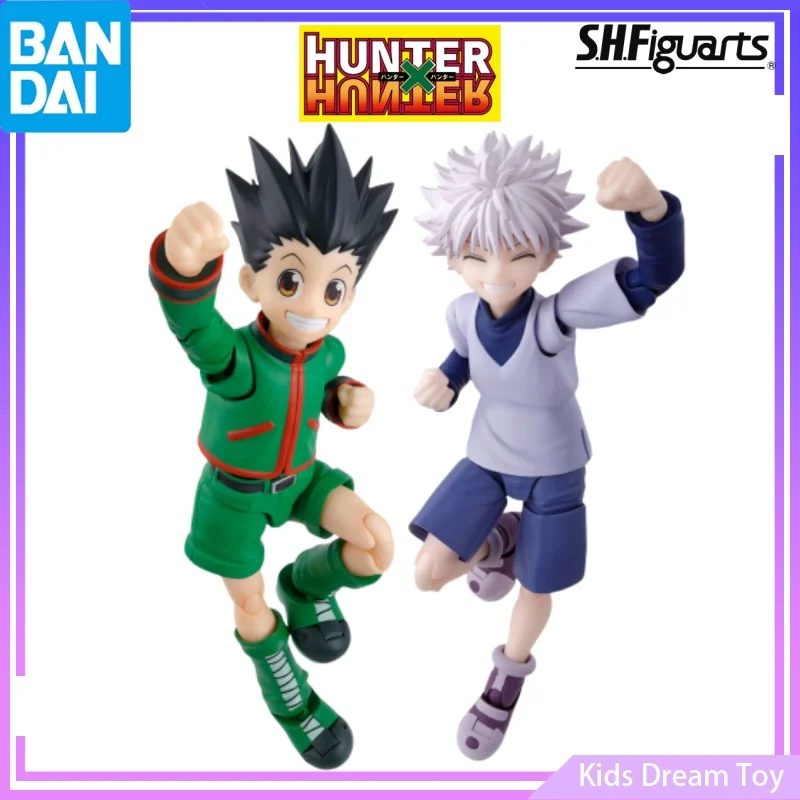 Bandai en Stock figuras originales de anime S.H.Figuarts HUNTER×HUNTER-GON·FREECSS&Killua Zoldyck-figuras de acción de juguete coleccionables