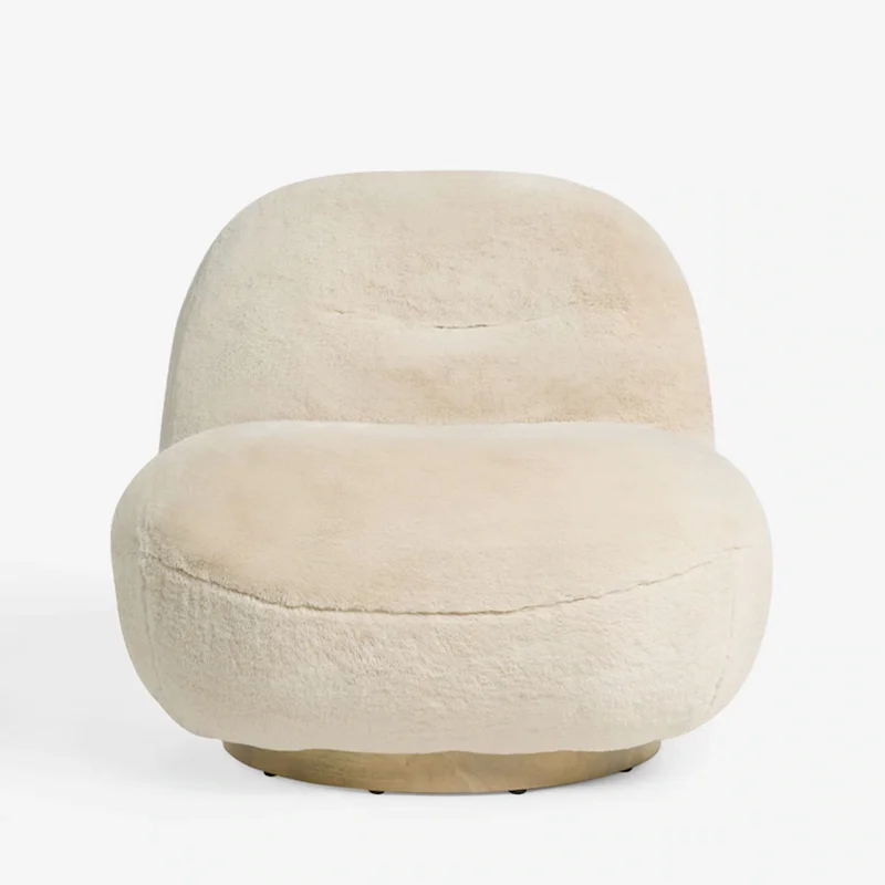 # Simple Plush Cozy Boucle Fabric Swivel Lounge Chair Furniture for Living Room Bedroom Salon