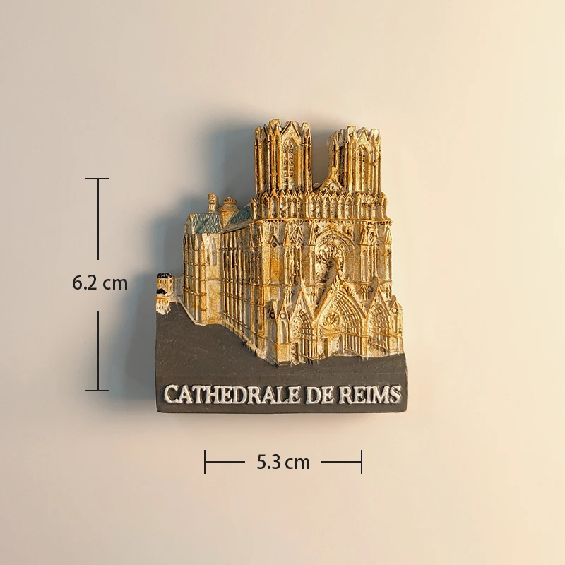 resin refrigerator sticker cathedral  de  reims france