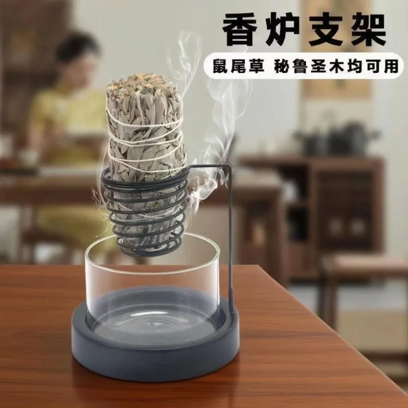 Atmosphere incense burner sage burning rack, ceremony aromatherapy holy wood incense burner Zen life