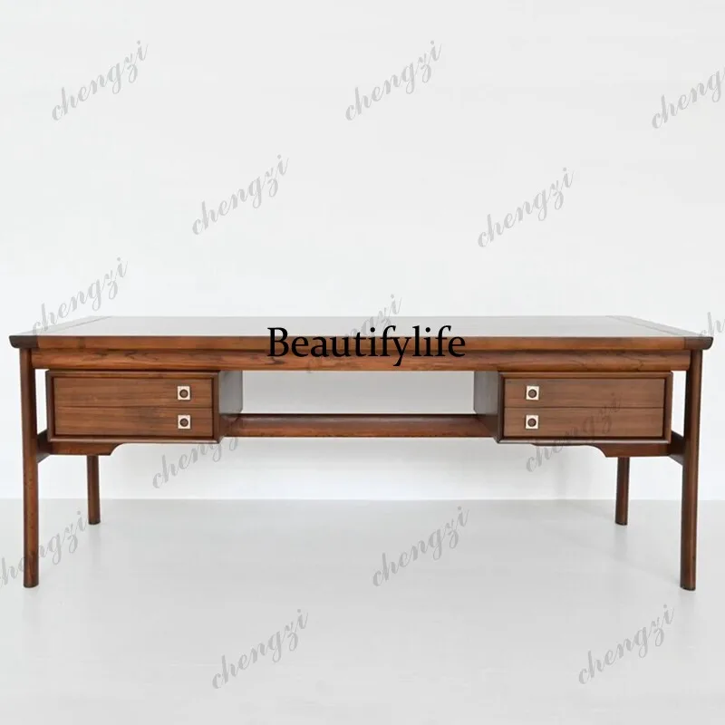 Medieval solid wood retro Danish solid wood desk writing desk