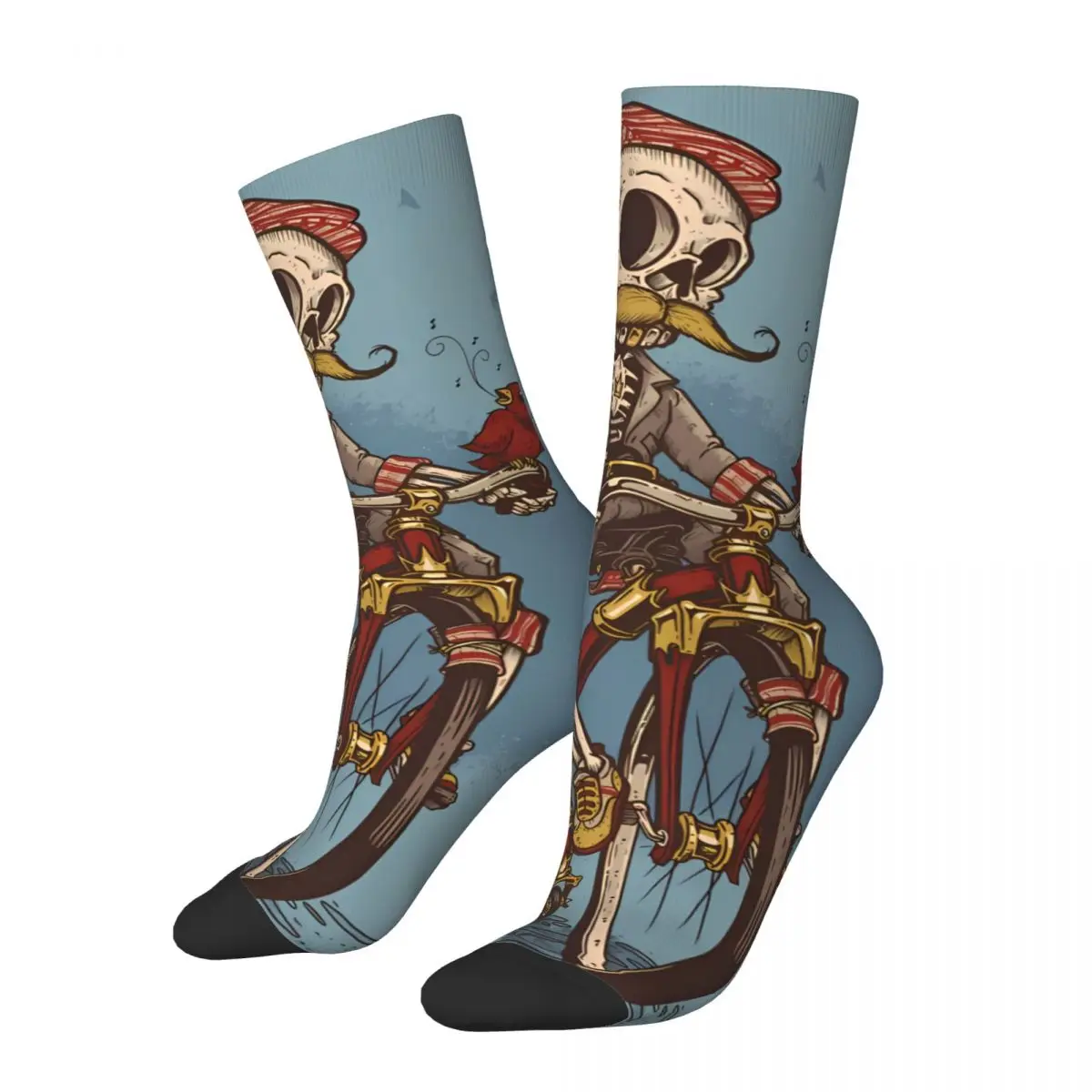 SkeletonMan Riding A Bicycle Ghost Specter Spirit Socks Male Mens Women Winter Stockings Printed