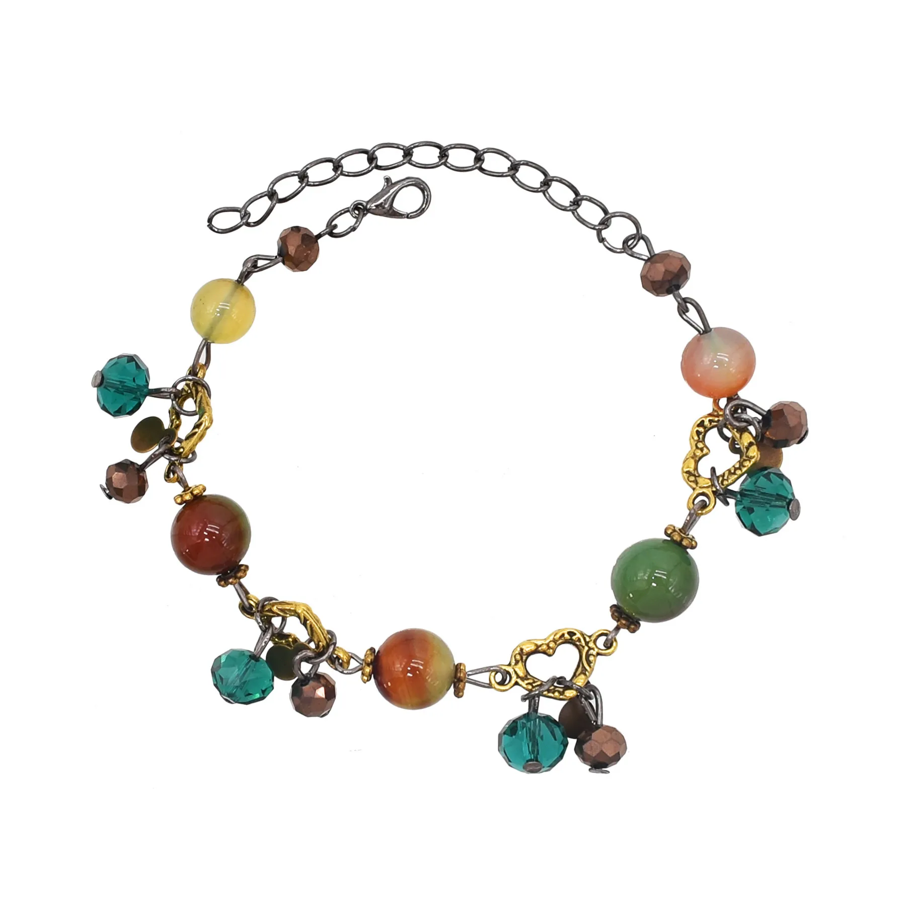 سوار كريستال عتيق من التبت للنساء ، حبات أحجار كريمة صناعية ، سحر بوهيمي للحفلات ، إكسسوارات مجوهرات ، جديد