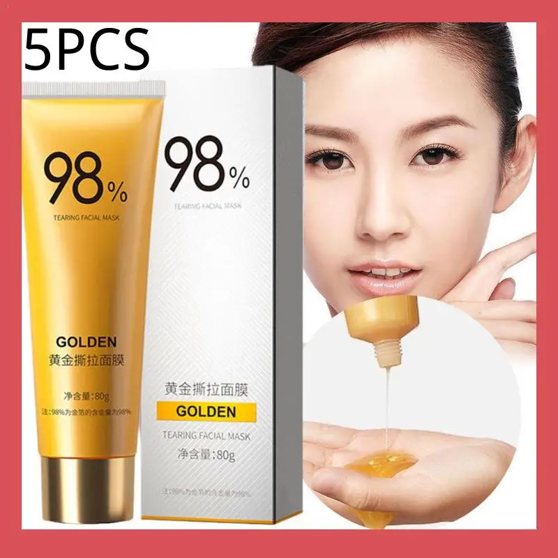 1/3/5Pcs Gold Remove Blackhead Peel Mask Gold Tear Facial Mask Exfoliating Blackhead Anti-Wrinkle Firming 98% Gold Facial Mask