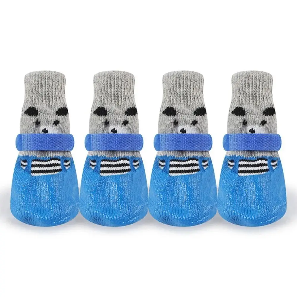 Waterproof Pet Boots Shoes Socks with Adjustable Drawstring Anti-Slip Cats Dogs Rubber Socks Rain Snow Boots Pet Supplies