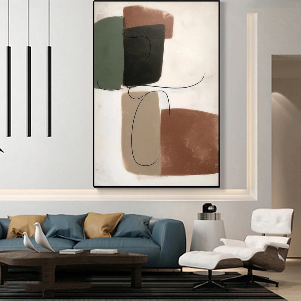 1pc frameless Canvas Painting Modern Black White Nordic 3D Visual Effect Geometric Canvas Painting Wall Art Abstract Lines Poste