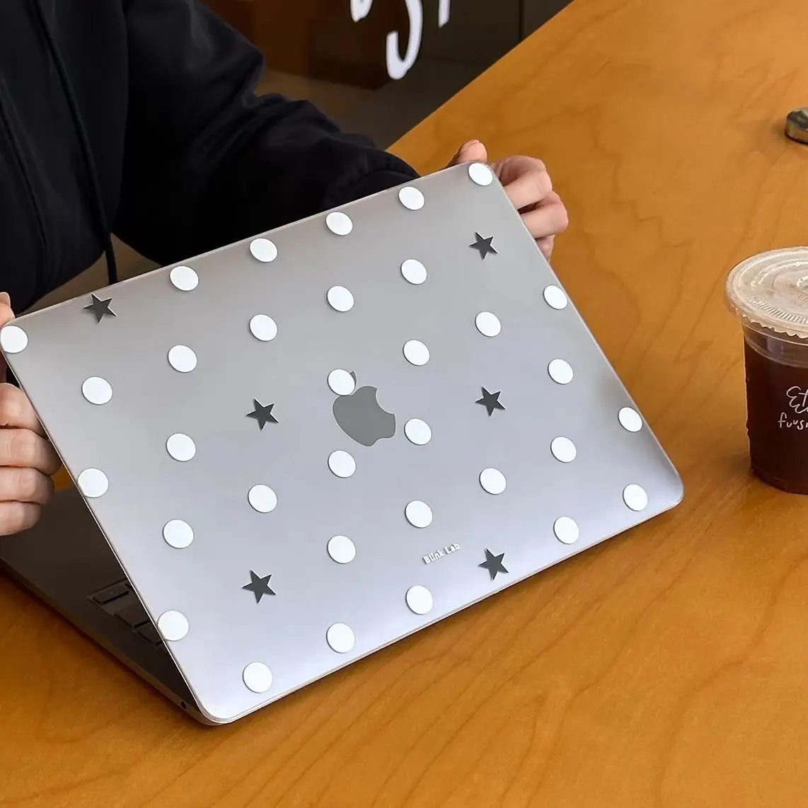 Ins White Polka Dots Star Crystal Laptop Case For Macbook Air 13.6 M4 NEO 15 M3 Hard Cover For Mac Book Pro 13 M1M2 14 M4 M5 16
