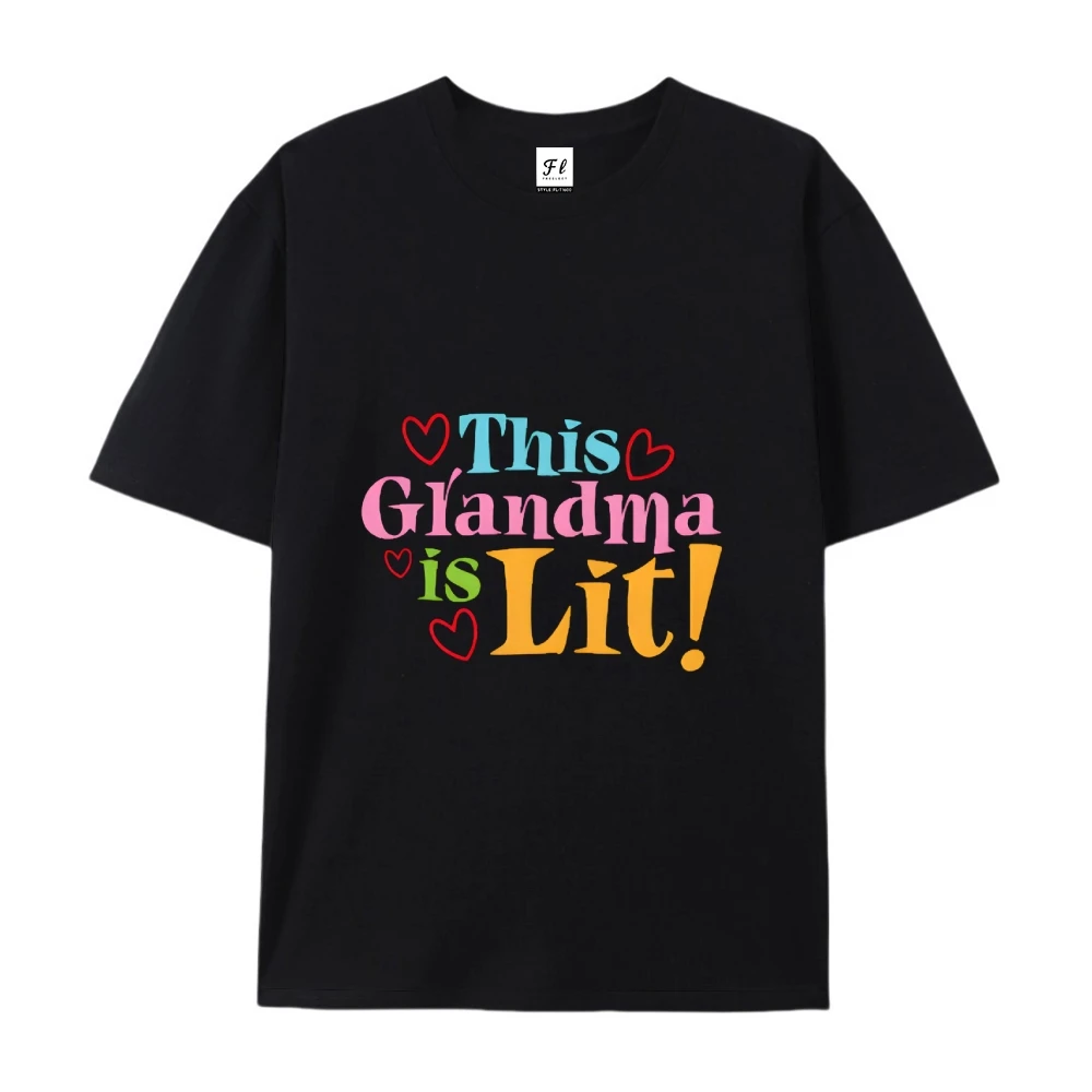 Cette grand-mère est éclairée, chemise graphique de Style mignon, couleur confortable et tendance pour femmes et hommes, haut d'été entièrement en coton respirant