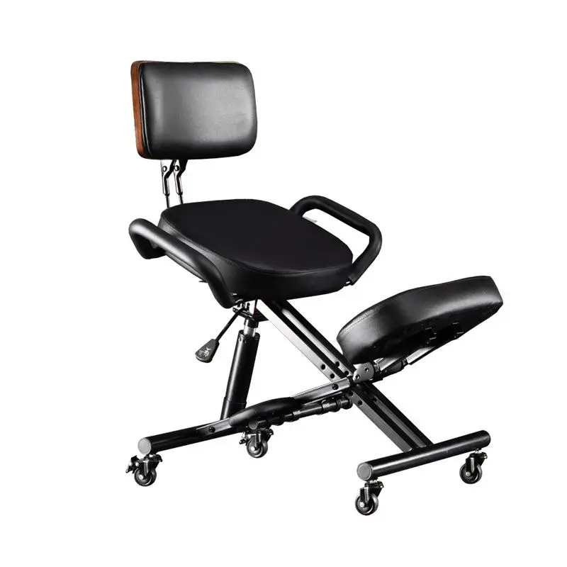 Kneeling chair adult large, exclusive adjustable corrective sitting position engineering riding chair, solid wood backrest