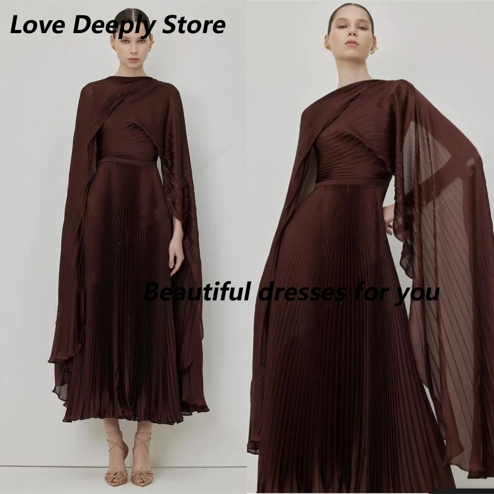 

Customized Elegant Casual Evening Dresses Long Sleeves Party Dress O-Neck A-line Special Event Outfit Celebrity Lady Dress