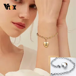 Vnox Customize Initial Hollow Heart Charm Bracelets for Women, Openable Cremation Urn Perfume Holder Bracelet, Gift for Her