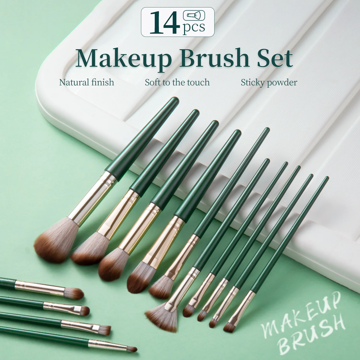 Lusluking 14 pz/set pennelli per trucco Set completo pennello per fondotinta in polvere pennello per ombretto pennello per fard strumento professionale per pennelli per trucco