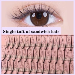 Anlinnet 60 Cluster M-type Sandwich Eyelash Professional Makeup Single Cluster Natural Graft Personal Cluster False lashes