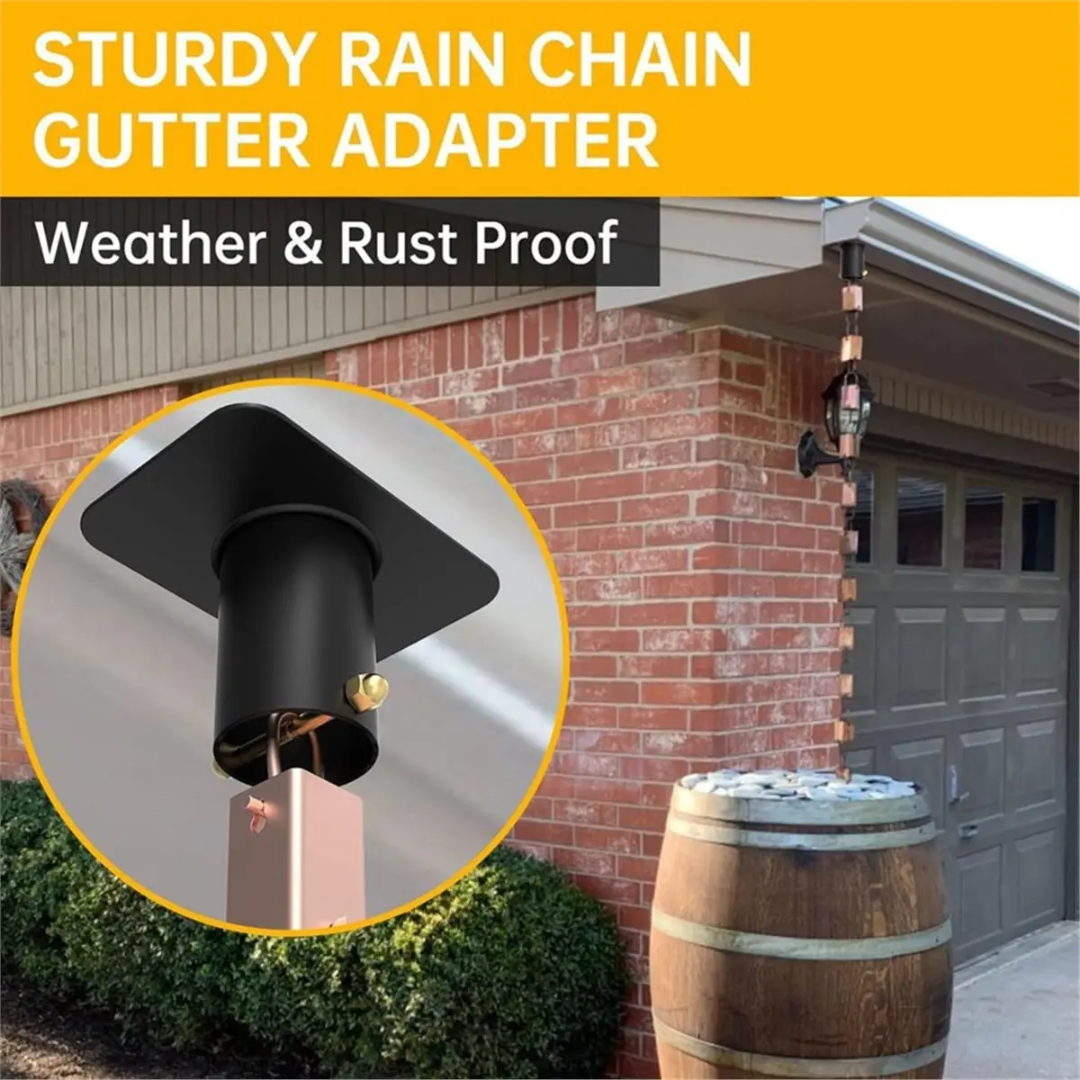 Rain Chain Gutter Adapter Rain Chain Adapter with Bolt Rain Chain Installation for Rain Chain Outside Gutters Downspout