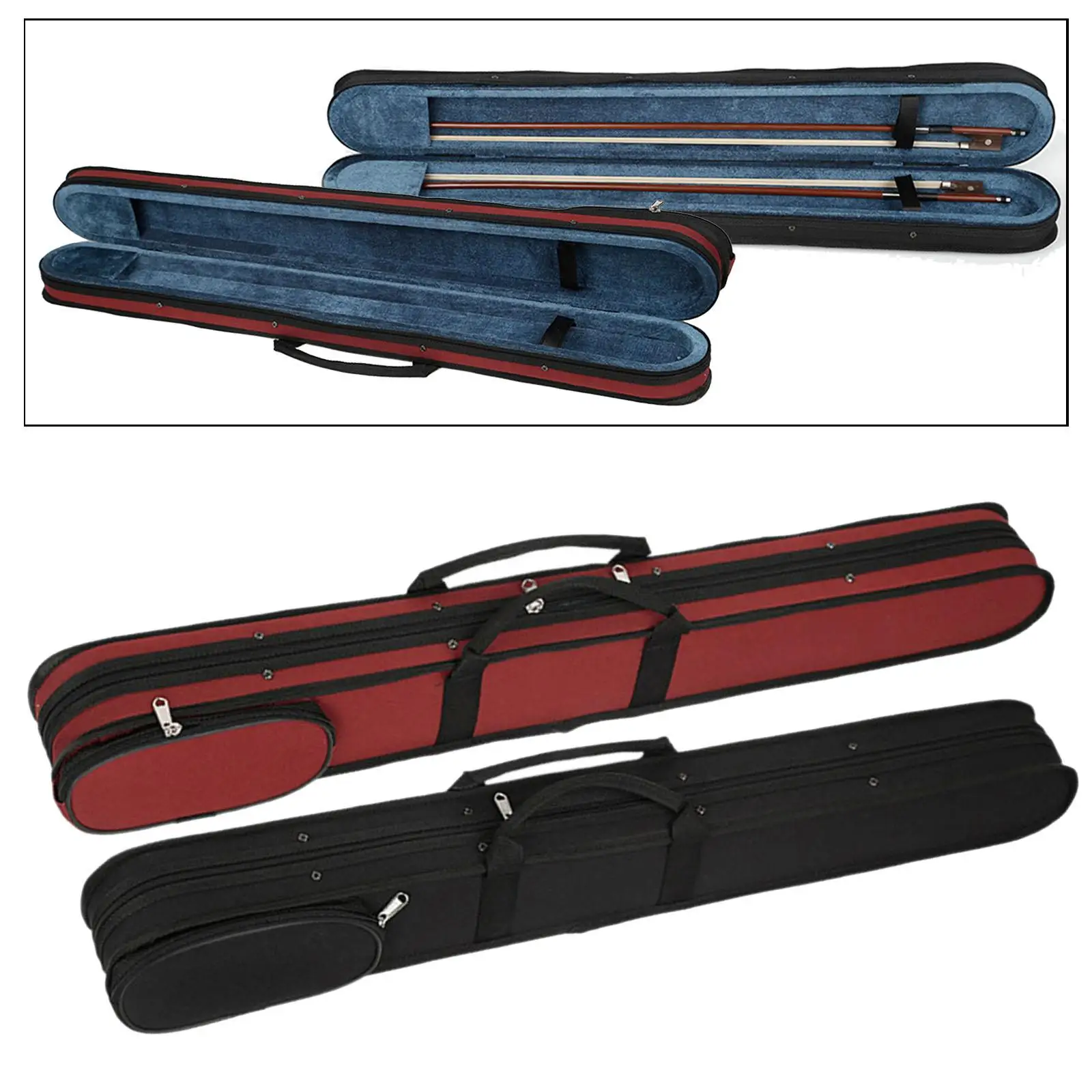 

String Bass Bow Waterproof Instrument Accessory Thick Padding Bow Box for Outdoor Camping Concert Travel Stage Performance