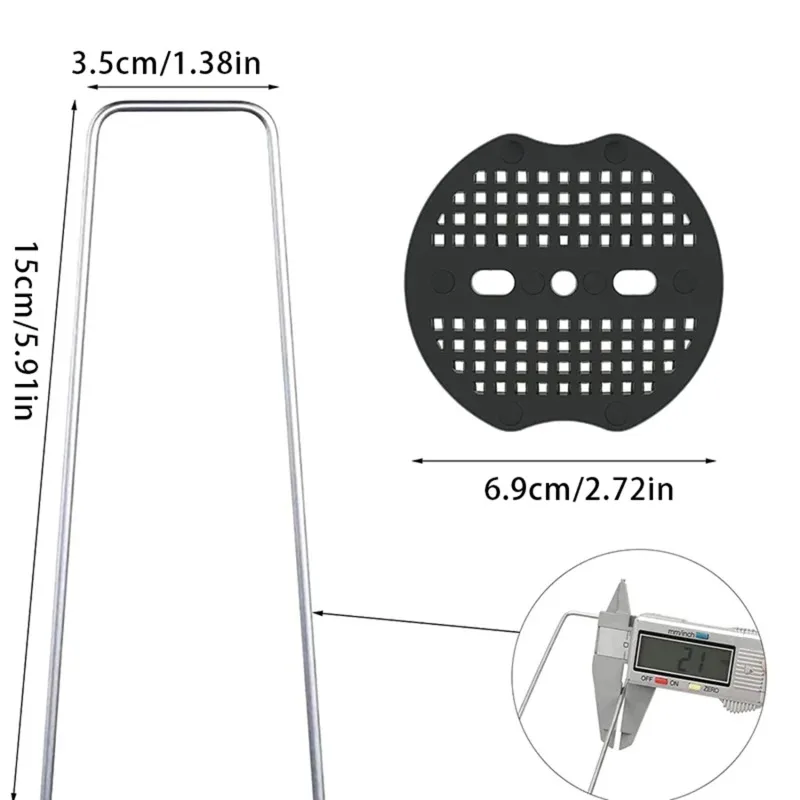 30/40/50pcs Garden Pegs U-shaped Ground Pegs Heavy Duty Metal Pins Spikes Ground Staple with Buffer Washers for Securing Weed