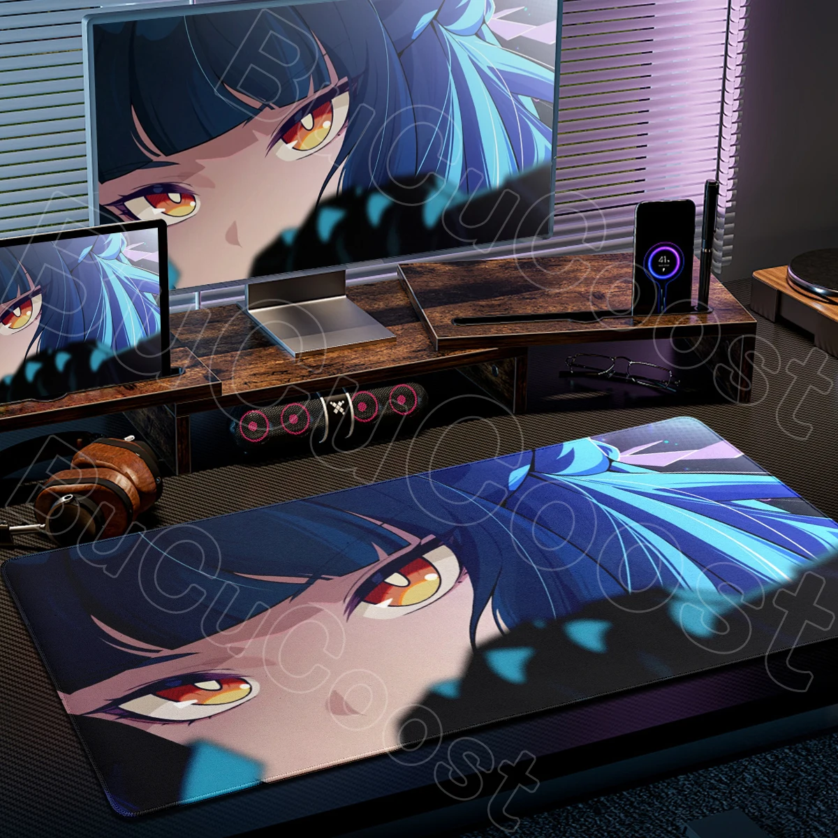 Hoshimi Miyabi‌ Mouse Pads Desk Big sexy Non-Slip Computer Mousepads handsome Zenless Zone Zero Grip Firmly Fade Resistant Print