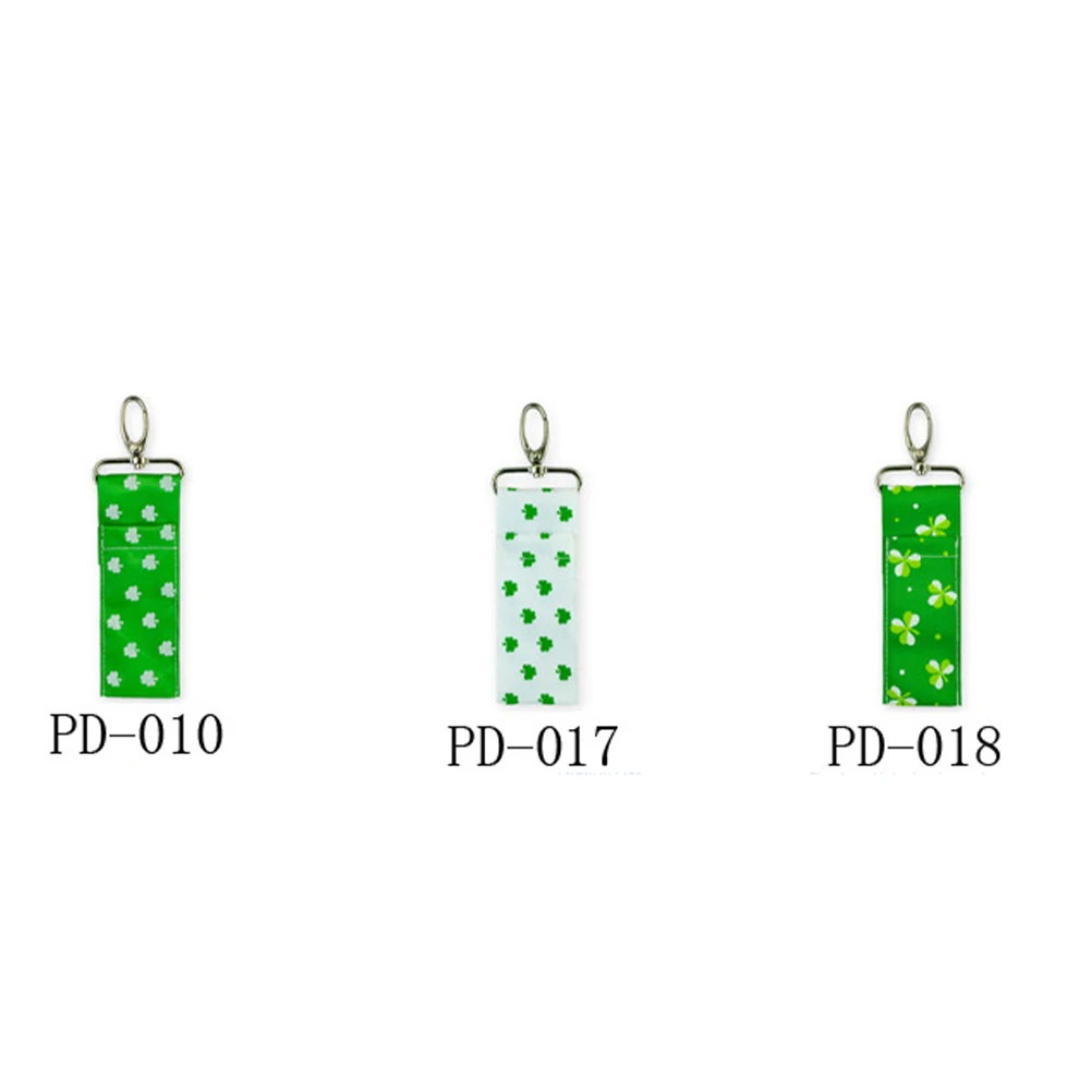 

2pcs Four Leaf Clover Lipstick Bag Lip Balm Pouch Women Portable Ring Holder St. Patrick'S Day Festival Makeup Storage Bag For