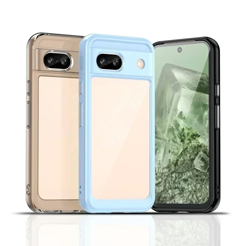 For Google Pixel 8A Clear Case Google Pixel 8A 7A 6A 8 7 Pro Cover Coque Funda Hard Translucent Shockproof Phone Bumper Pixel 8A