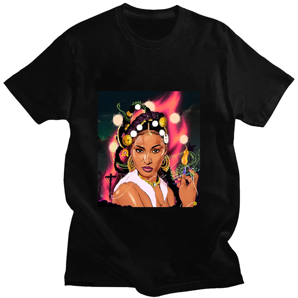 Shenseeaa T-shirt Shenseea Short Sleeve Harajuku Cotton Tee-shirt Women Clothes Fashion Vintage Tshirt Sudaderas O-neck Clothing