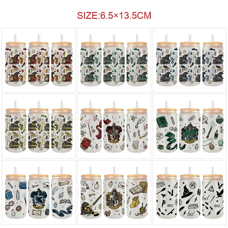 350ml  Hogwarts Magic Animation Surrounding Tea Cup Drinking Student Home Frosted Glass Kids Cup Water Bottles Drinkware