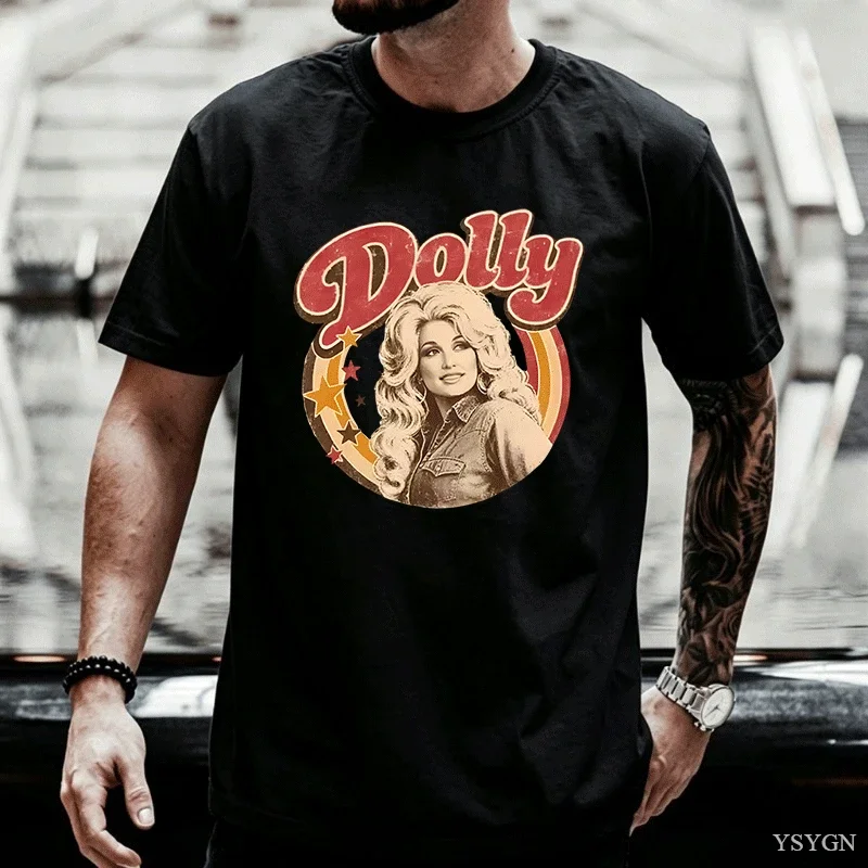 Dolly Parton Cotton Top Tees Men Trendy Graphic Hip Hop Y2k Vintage T-shirt Y2k Harajuku 2000s Comfortable Digital Grunge Tops