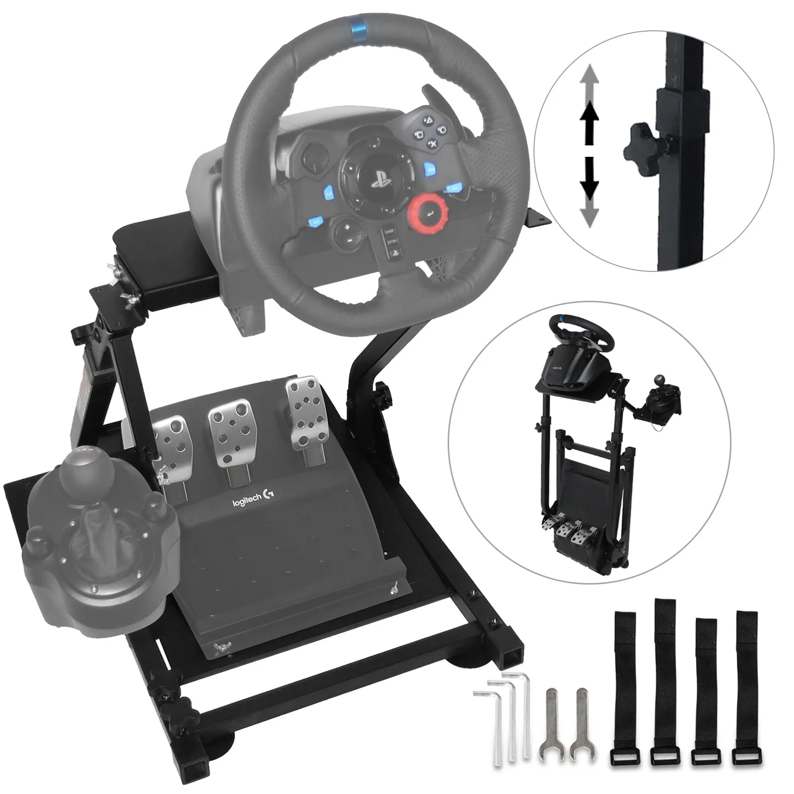 SIHAO Racing Steering Wheel Stand Height Adjustable For Logitech G25 G27 G29 G920 Wheel Stand Gaming Racing Simulator Steering view 2