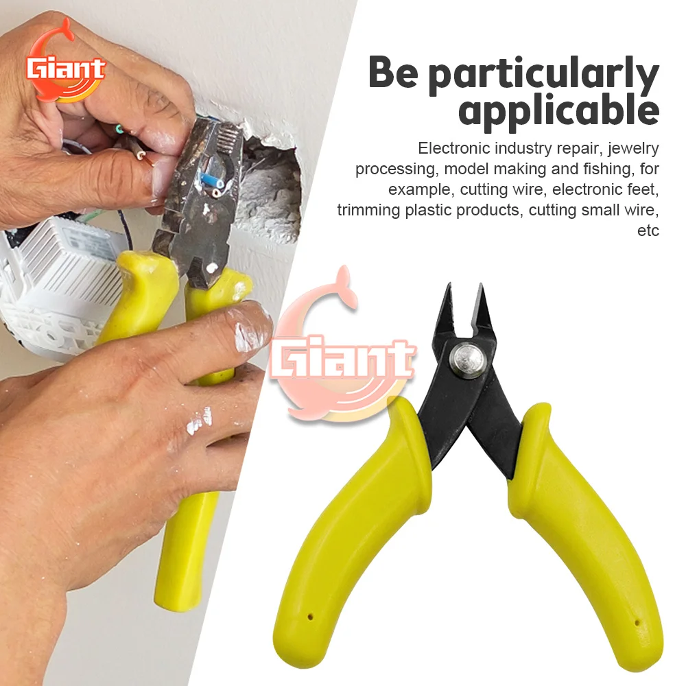 

Mini Diagonal Pliers Electronic Pliers 3.5'' Wire Cutter Cutting Wires Insulating Rubber Handle Pliers