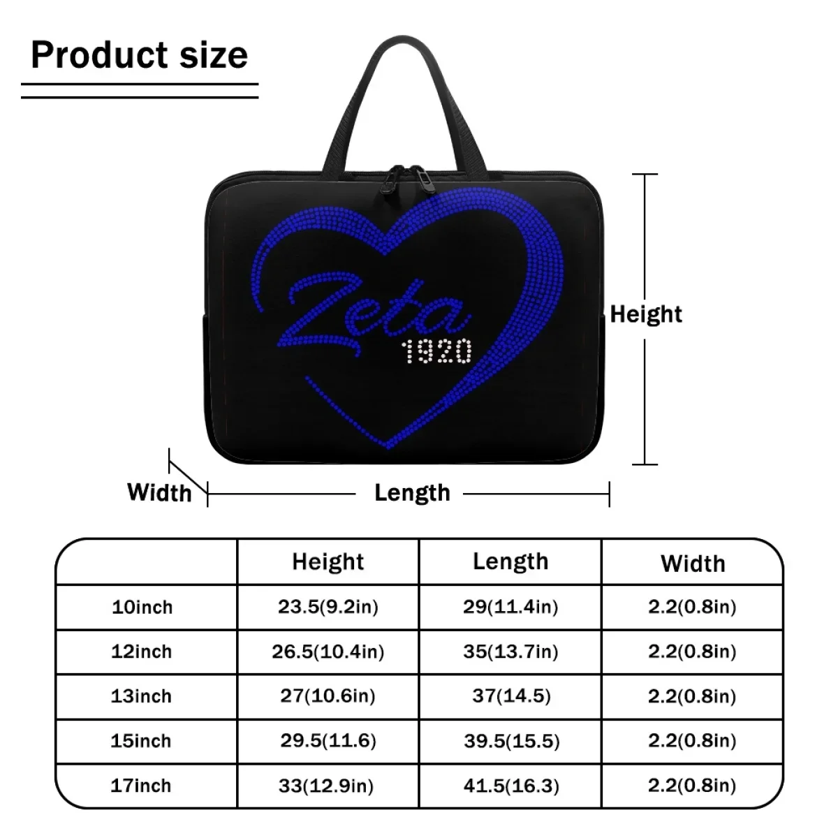 Juste universelle légère pour ordinateur portable, design Zeta Phi Beta, sac pour ordinateur, étuis pour tablette, sacs pour ordinateur, 10 ", 12", 13 ", 15", 17 ", 1920