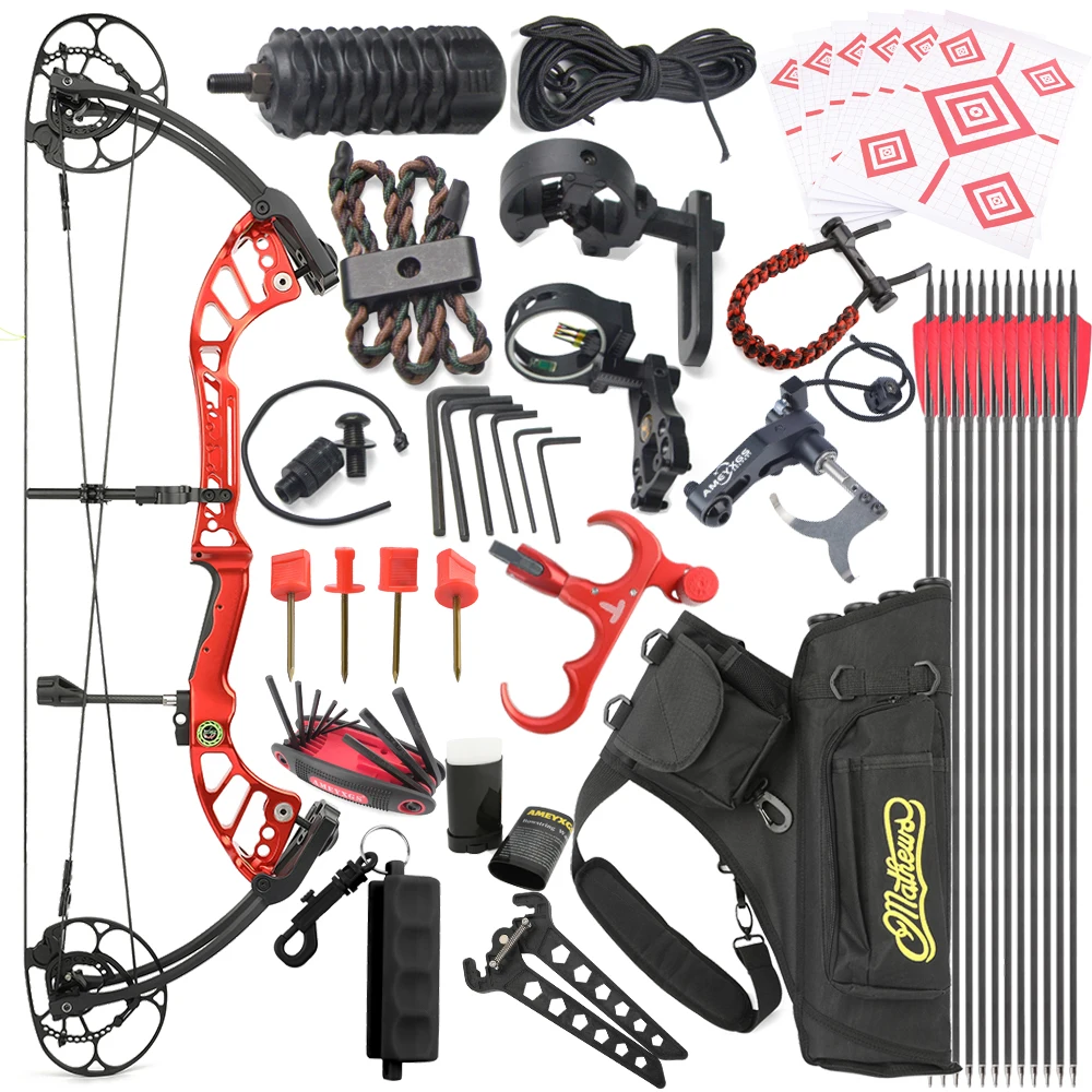 40-75 lbs Archery Compound Bow CNC Alloy 350 fps Left/Right Hand Hunting Target Competition Entertainment Shooting Bow