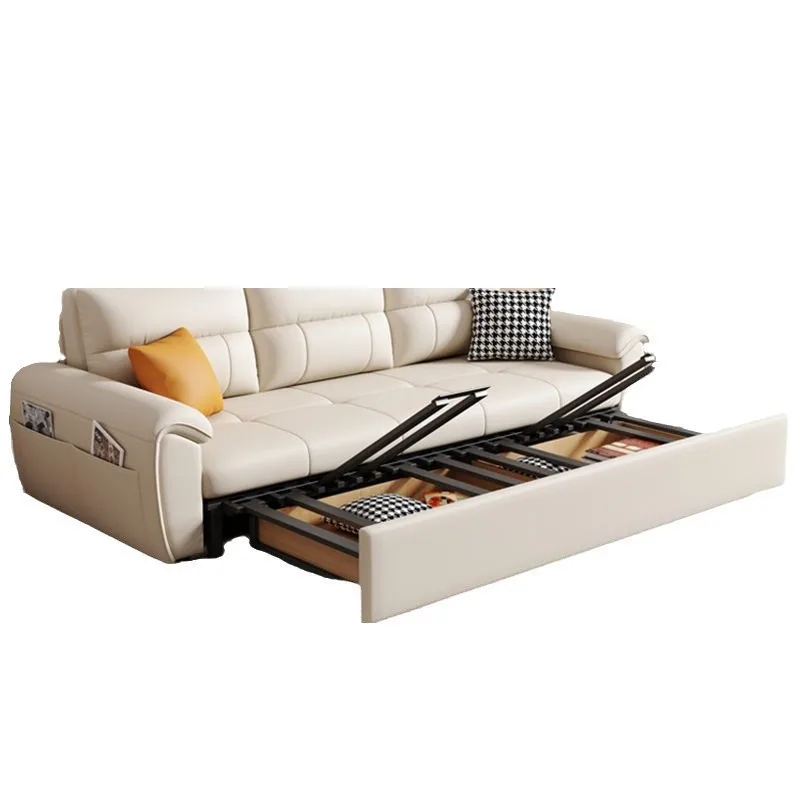

Trendy, simple and modern, new cat claw leather, dual-purpose sofa bed, foldable storage