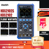 OWON HDS2102S HDS2102 2CH Handheld Oscilloscope 100MHz Bandwidth 20000 Counts Multiumeter OSC + DMM + Waveform Generator