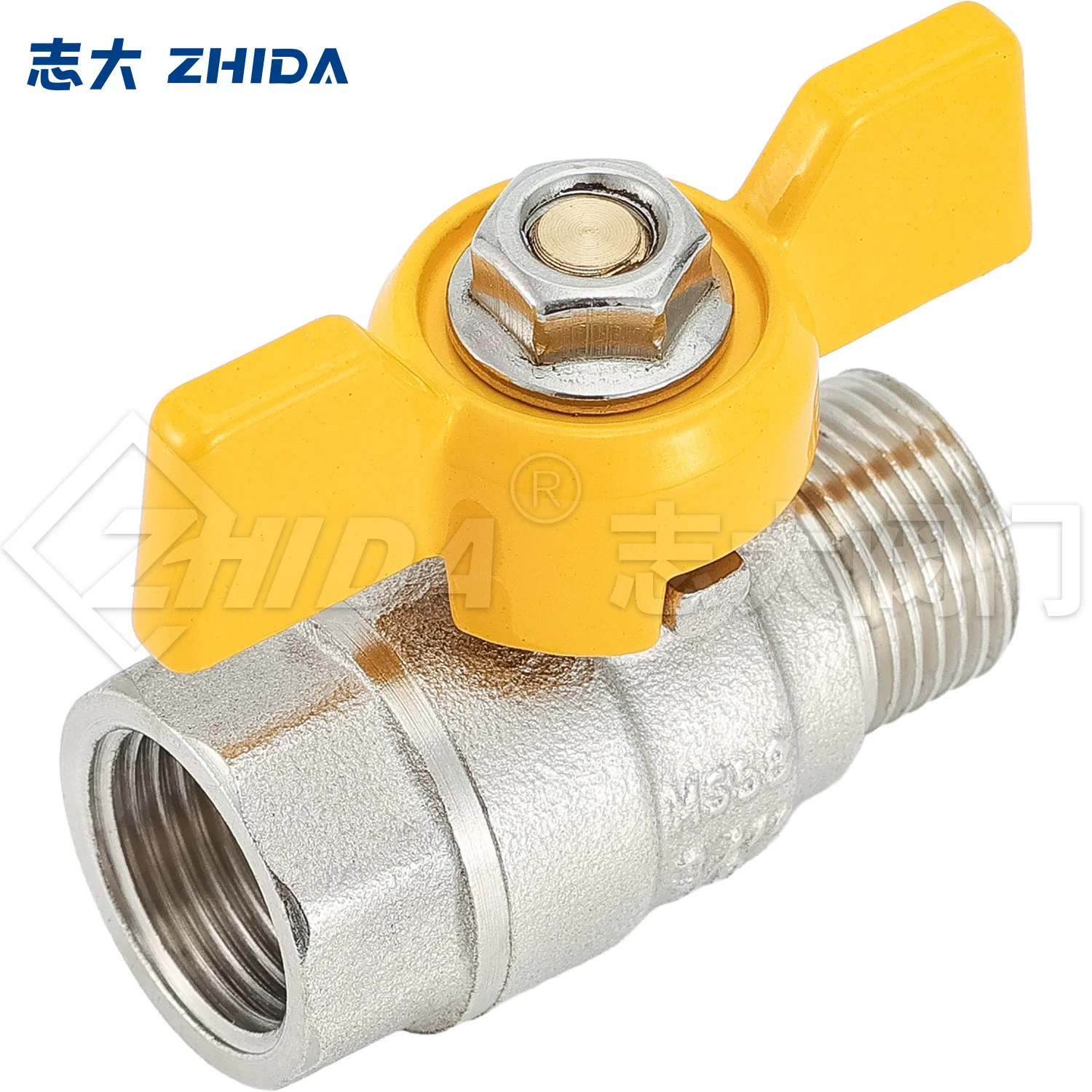 Brass Ball Valve 1/4 3/8 1/2 BSPP Female Thread Shut Off Switch with Butterfly Handle for Water Gas Oil Air Pipe Connector