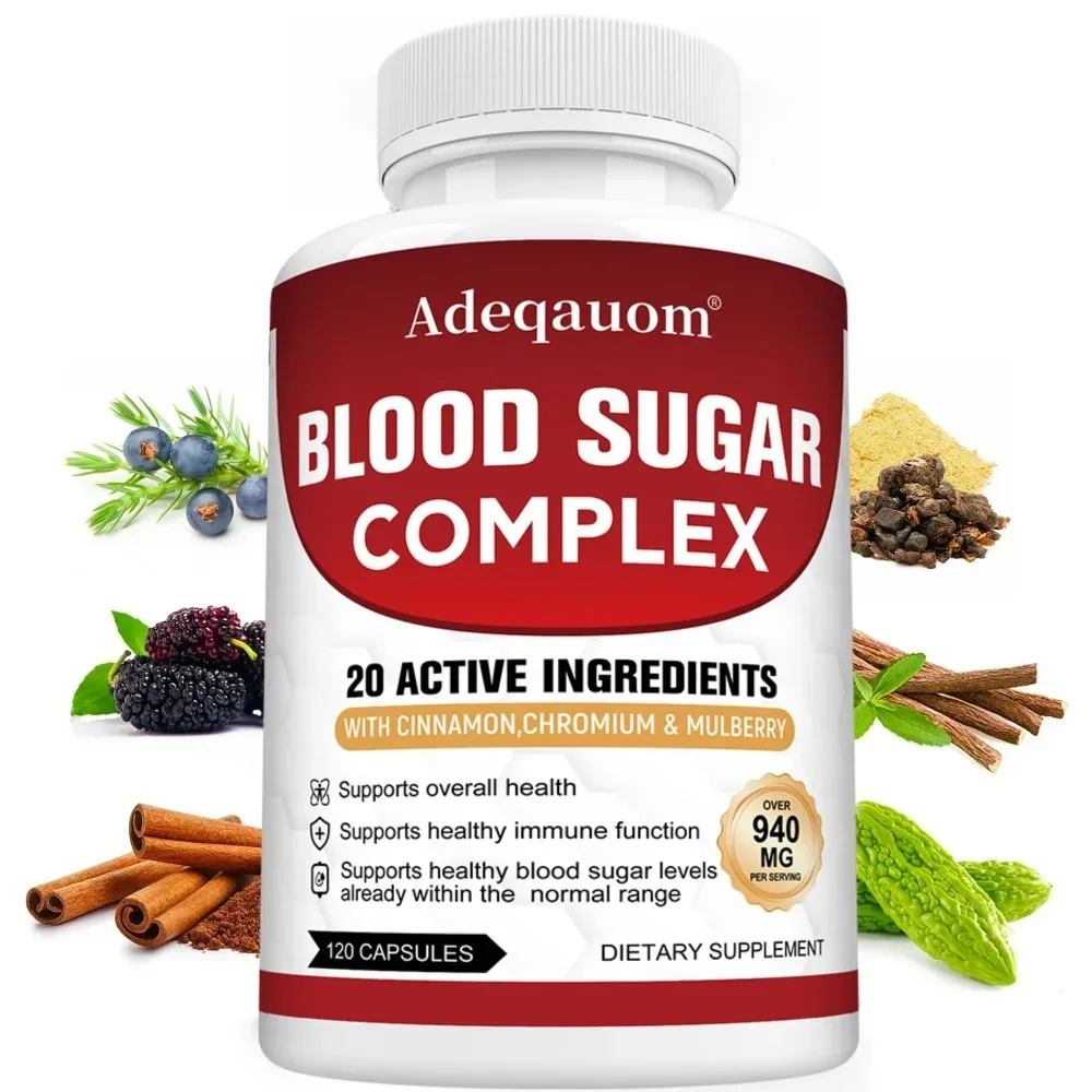 

Blood Sugar Complex Supplement - Helps Maintain Normal Blood Sugar Levels - Natural Formula with Bitter Melon, Cinnamon