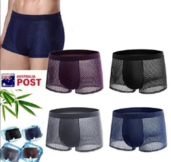 1 PCS Men Bamboo Fibre Shorts AU Boxhero Bamboo Fiber Briefs UV Protection Panty Silky Smooth