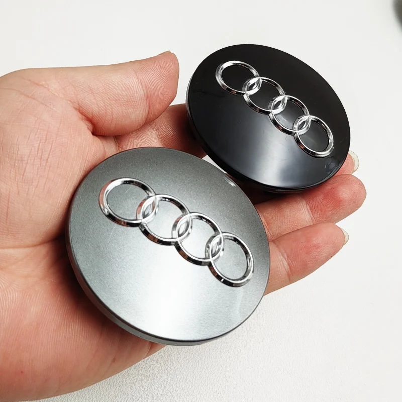 4pcs 68mm Black Grey Car Styling Badge Wheel Center Hub Cap Rim Caps For Audi Emblem 8D0601170 A1 A3 A4 A5 A6 Q7 Accessories