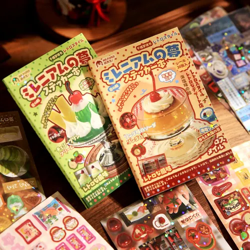 30 hojas/juego Retro japonés dulce dibujos animados Anime álbum de recortes pegatina Kawaii postre Animal diario pegatina DIY decoración pegatina regalo