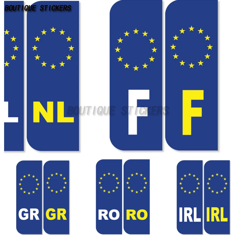 

Exquisite France, Europe, Ireland, Netherlands, Greece, Romania License Plate Stickers CY Car Motorcycle Waterproof PVC Stickers